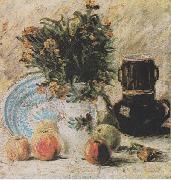 Vase with Flowers, Coffeepot and Fruit Vincent Van Gogh